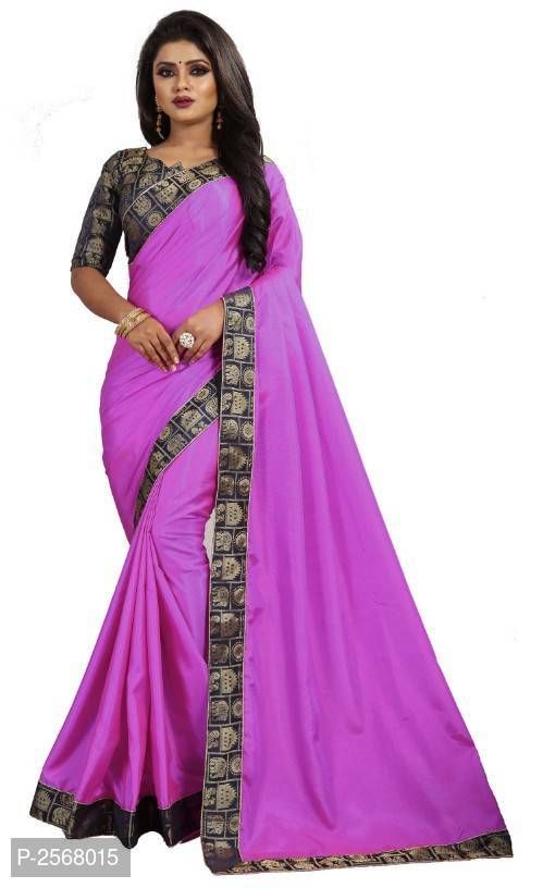 Buy Mahadev Enterprise Purple Paper Silk Saree With Running Blouse Pic online