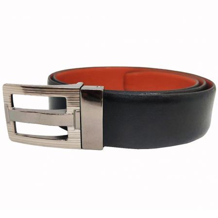 Buy Jl Collections Men's Black And Tan Genuine Leather Reversible Belt online