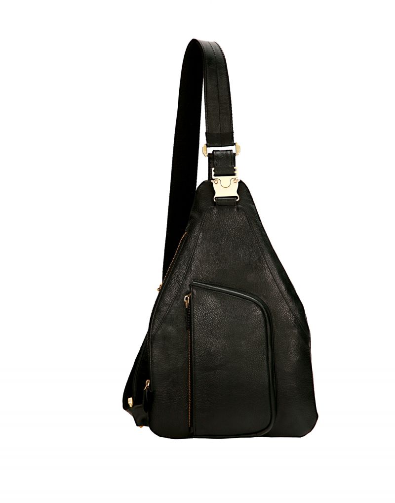 Buy Jl Collections Black Leather Shoulder Cactus Bag For Unisex online