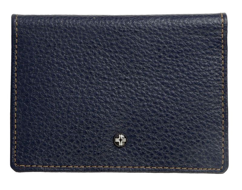 Buy JL Collections Unisex Navy Blue Genuine Leather Card Holder (4 Card Slots) online