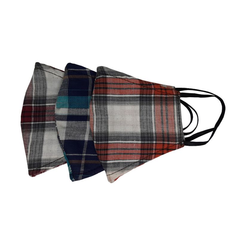 Buy Jl Collections Pack Of 3 Checkered Printed Outdoor Fashionable Masks For Men & Women - ( Jl_mk_mul_8 ) online