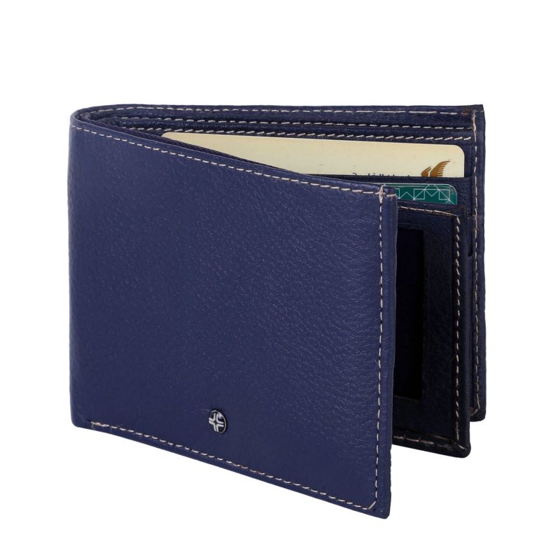 Buy Jl Collections Men's Navy Blue Genuine Leather Wallet (8 Card Slots) ( Code - Jl_mw_2460) online