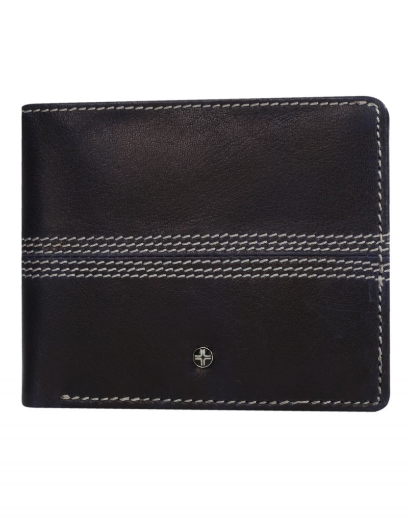 Buy Jl Collections 6 Card Slots Men's Black And Brown Leather Wallet online