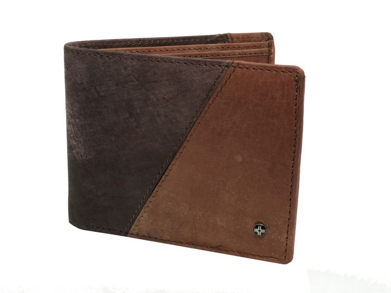 Buy Jl Collections Mens Brown & Dark Brown Genuine Leather Wallet (8 Card Slots) online