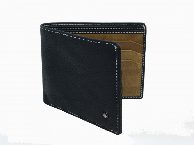 Buy Jl Collections Mens Black Genuine Leather Wallet (6 Card Slots) online