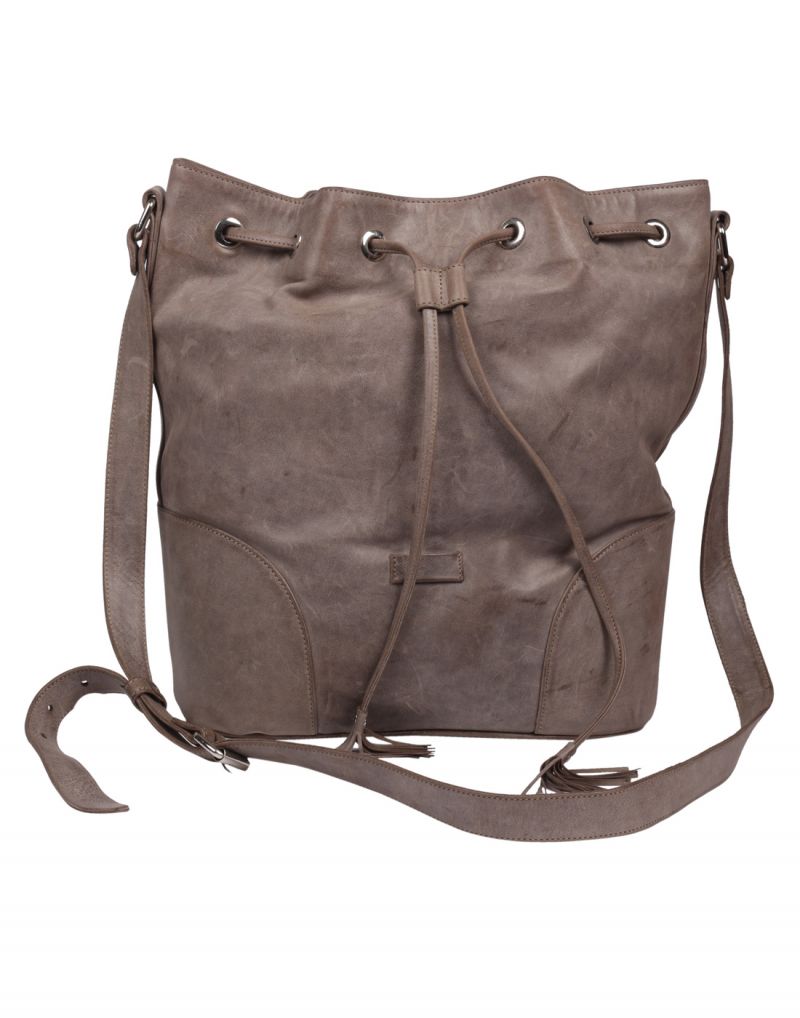 Buy Jl Collections Women's Leather Grey Backpack online