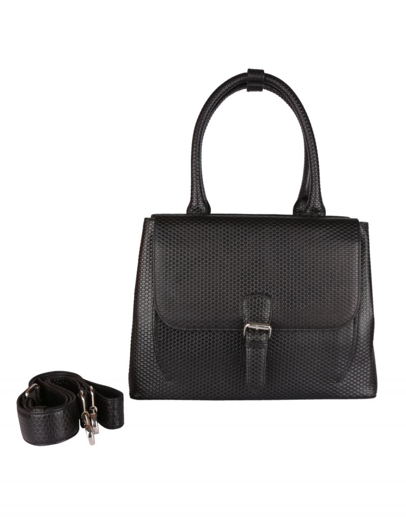 Buy Jl Collections Women's Leather Black Chatai Design Shoulder Bag online