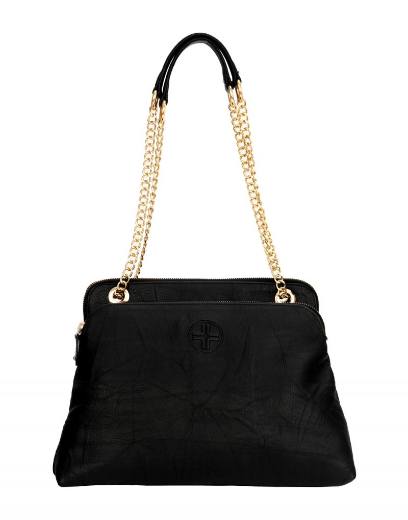 Buy JL Collections Womens Leather Black Shoulder Bag online