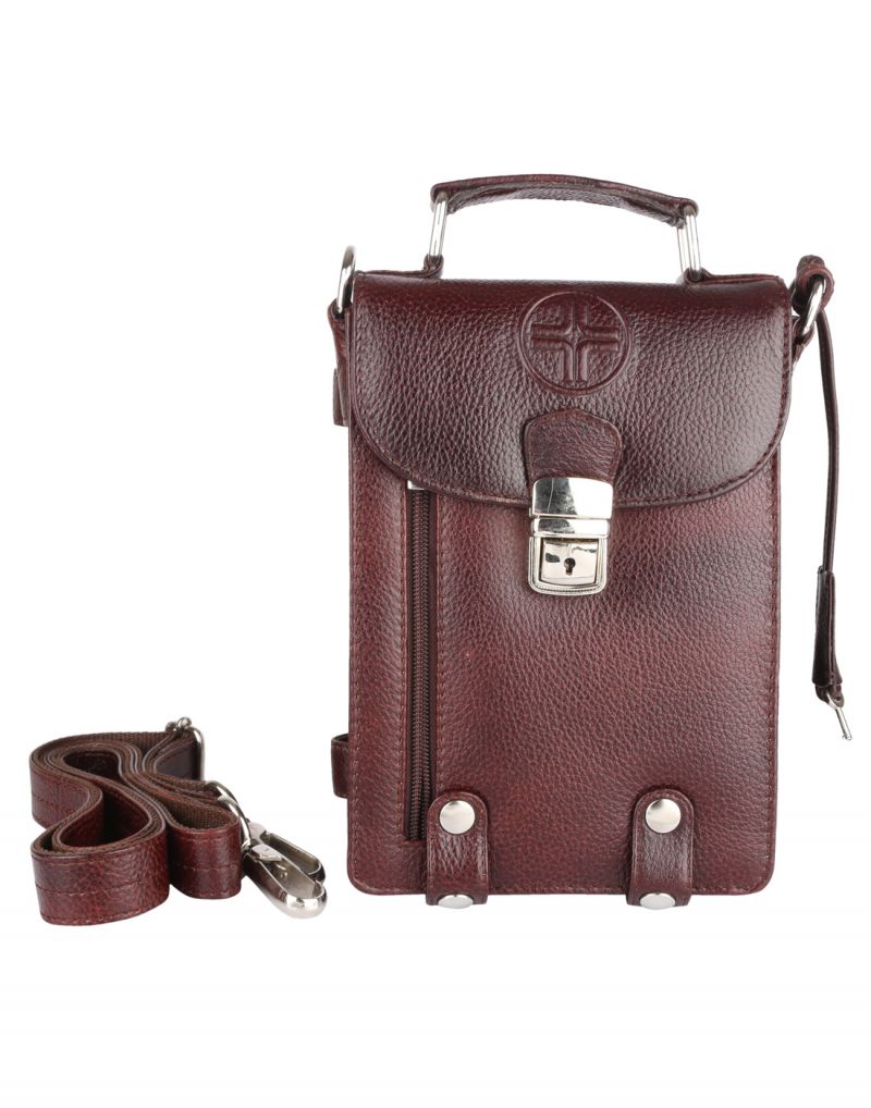 Buy Jl Collections Men's Leather Brown Bag online