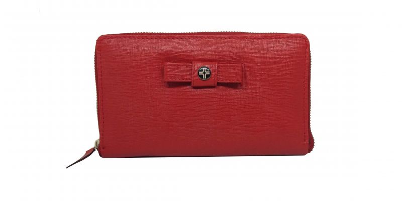 Buy Jl Collections Red Women's Leather Wallet With Phone Holder online