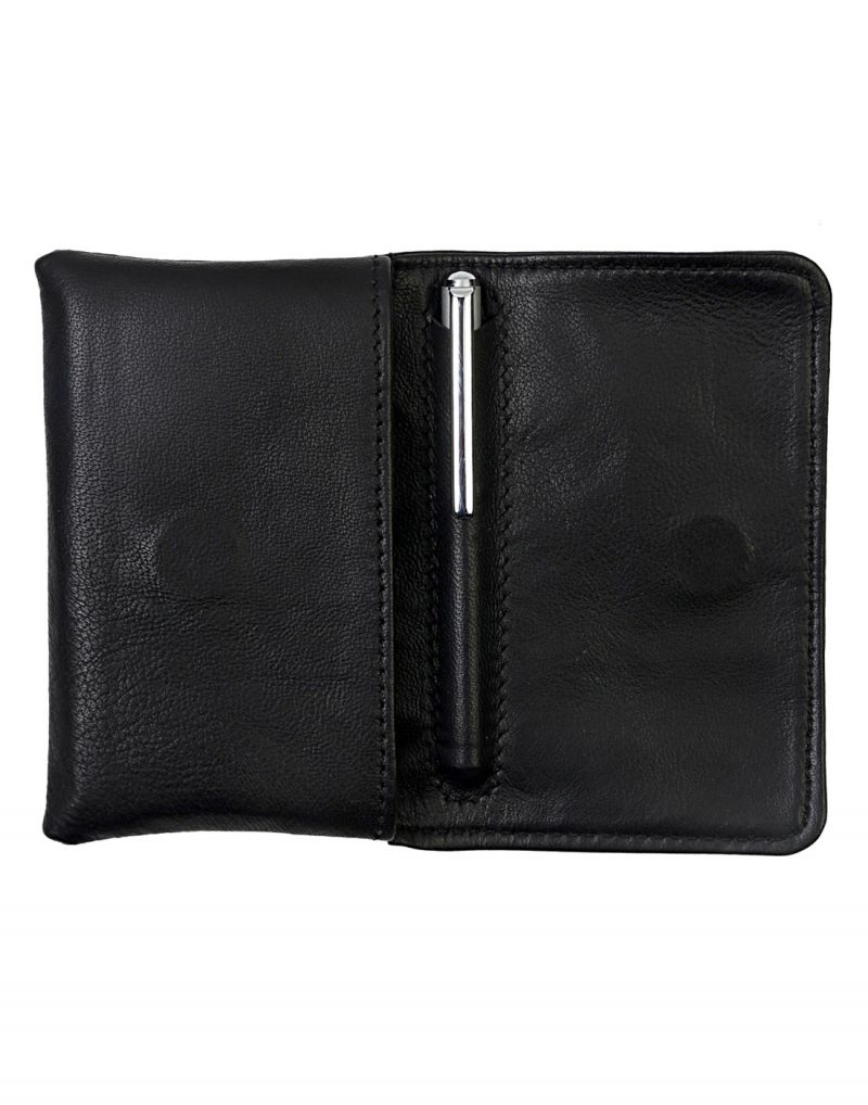 Buy Jl Collections Black Men's & Women's Leather Card Holder With Small Ball Pen Gift Sets (pack Of 2) online