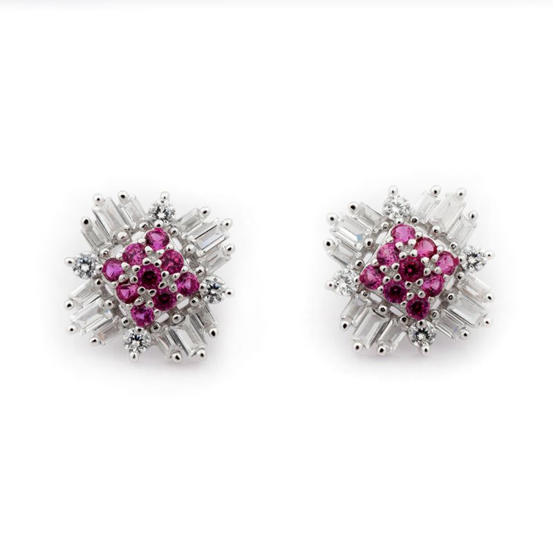 Buy 925 Silver & Cz Stone Stud Earring For Girls & Women online