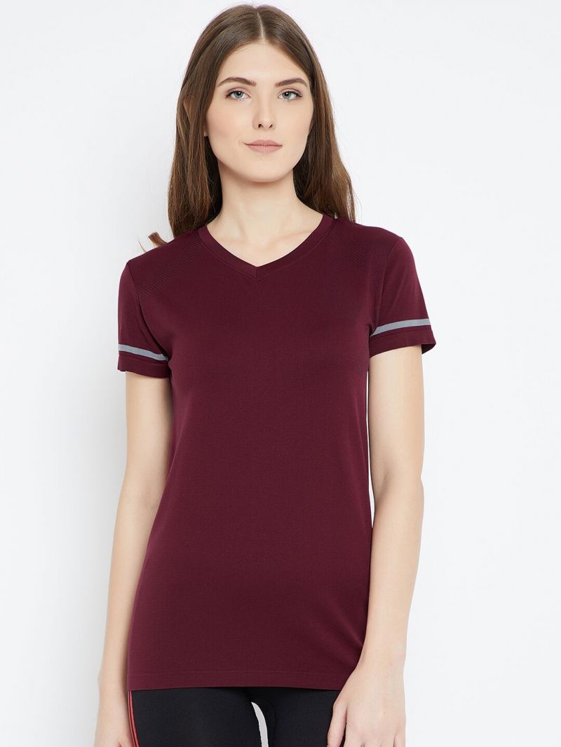 Buy C9 Airwear Exercise Maroon Colour Comfortable Sports T Shirt