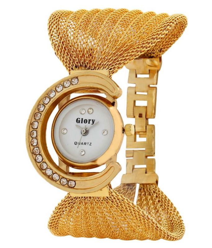 Buy Glory Golden Fancy Jaal Ladies Watch online