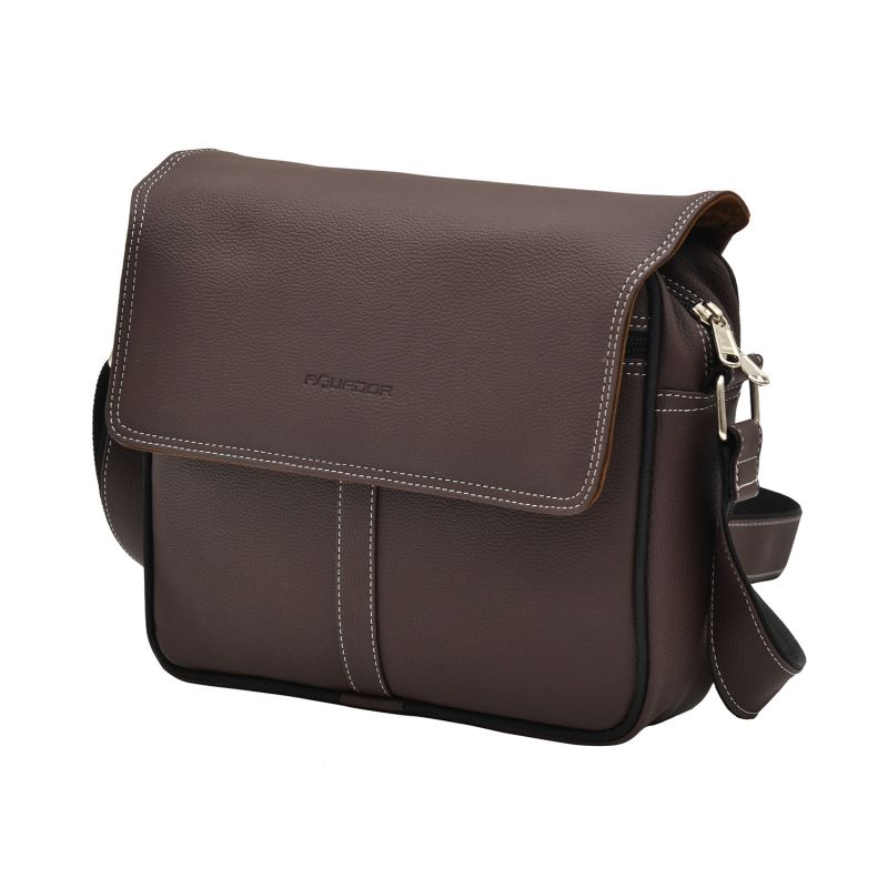 Buy Aquador Messenger Bag With Brown Faux Vegan Leather(ab-s-1515-brown) online