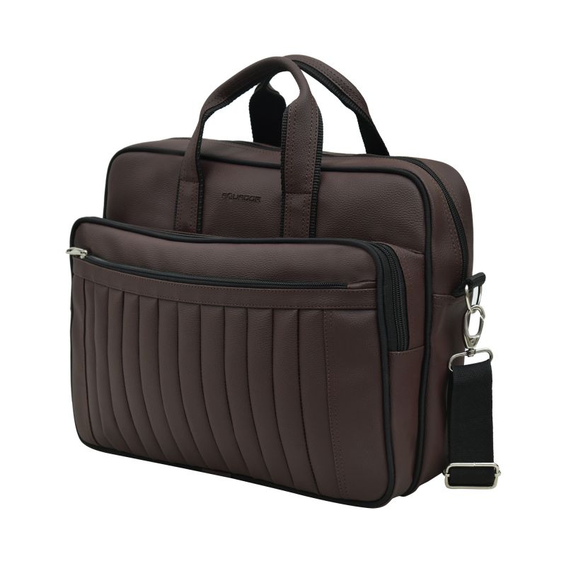 Buy Aquador Laptop Cum Messenger Bag With Brown Faux Vegan Leather(ab-s-1520-brown) online