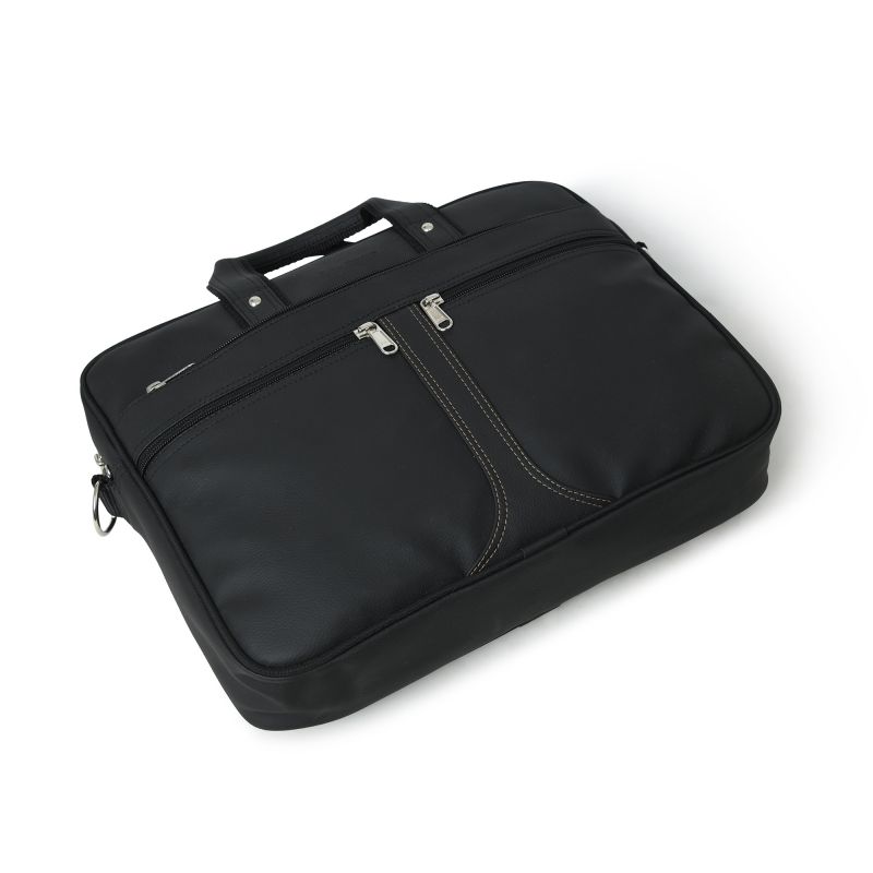 Buy Aquador Laptop Cum Messenger Bag With Black Faux Vegan Leather(ab-s-1526-black) online