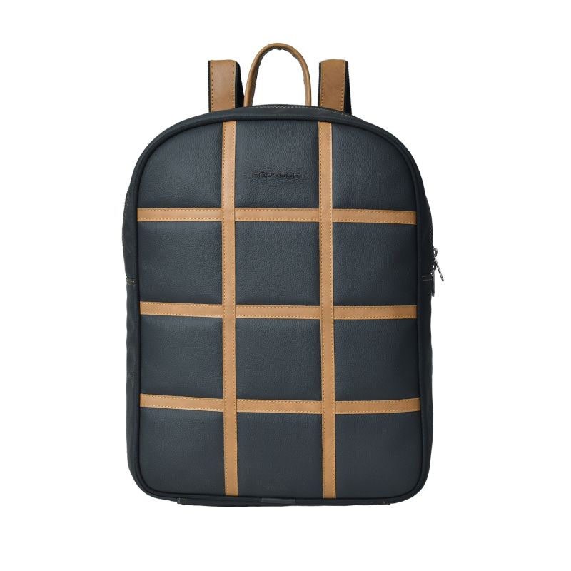 Buy Aquador Laptop Backpack With Tan & Black Faux Vegan Leather(ab-s-1513-tanblack) online