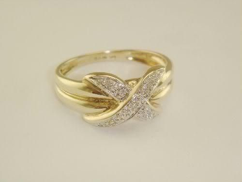 Ag Real Diamond Ten Stones Band X Shape Ring Online Best Ag Real Diamond Ten Stones Band X Shape Ring Online
