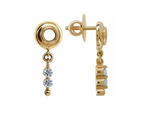 Buy Avsar Real Gold And Diamond Fancy Dangling Earring online