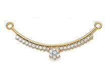 Buy Avsar Real Gold and Diamond 27 Stone Single Line Shape Traditional Mangalsutra Pendant online