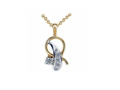 Buy Avsar Real Gold Diamond Traditional Shape Pendant online