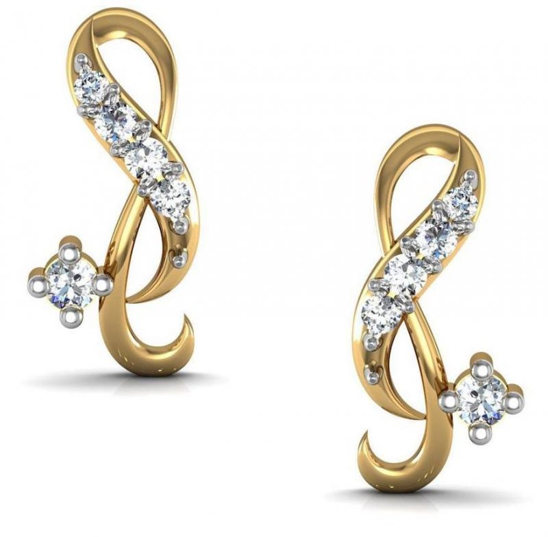 Buy Avsar Real Gold and Cubic Zirconia Stone Ruhi Earring online