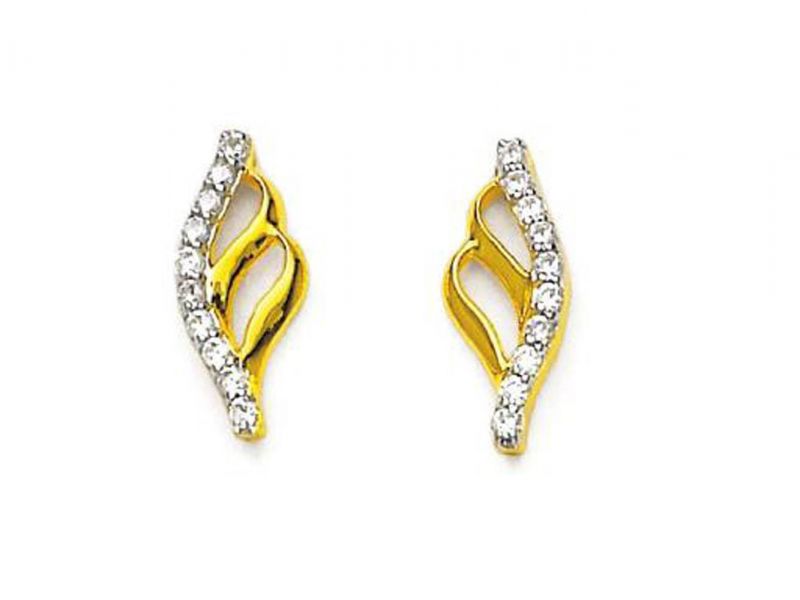 Buy Avsar Real Gold And Diamond Naina Earring ( Code - Ave112n ) online