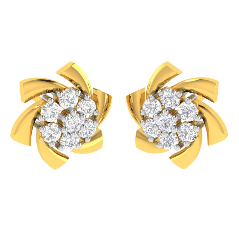 Buy Avsar 18 (750) And Diamond Seema Earring (code - Ave312a) online