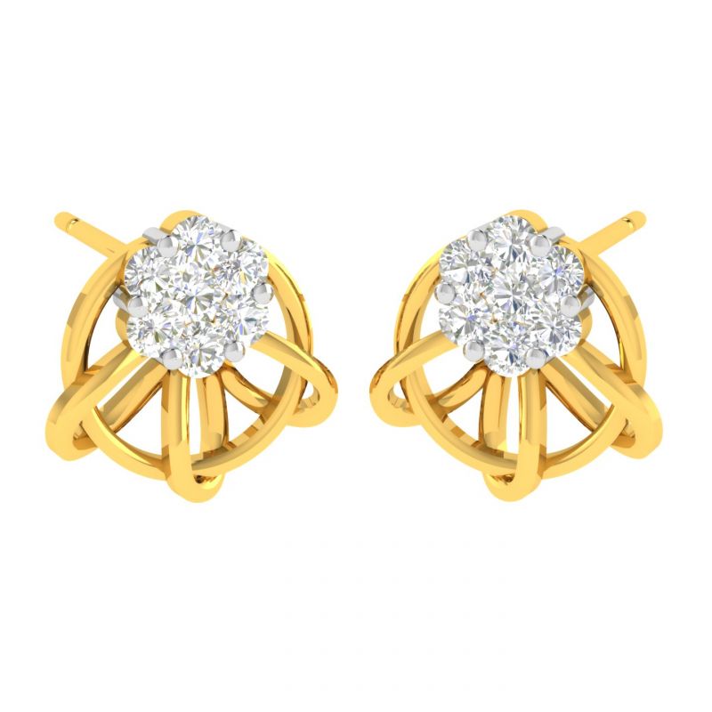 Buy Avsar Real Gold And Diamond Diksha Earring (code - Ave315yb) online