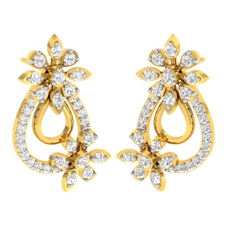 Buy Avsar 18 (750) And Diamond Pradnya Earring (code - Ave326a) online
