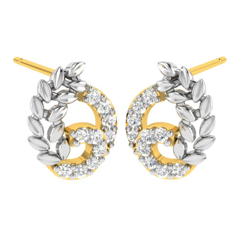 Buy Avsar Real Gold And Diamond Samiksha Earring (code - Ave327yb) online