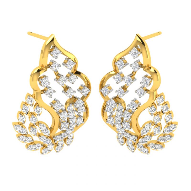 Buy Avsar 18 (750) And Diamond Sonal Earring (code - Ave328a) online