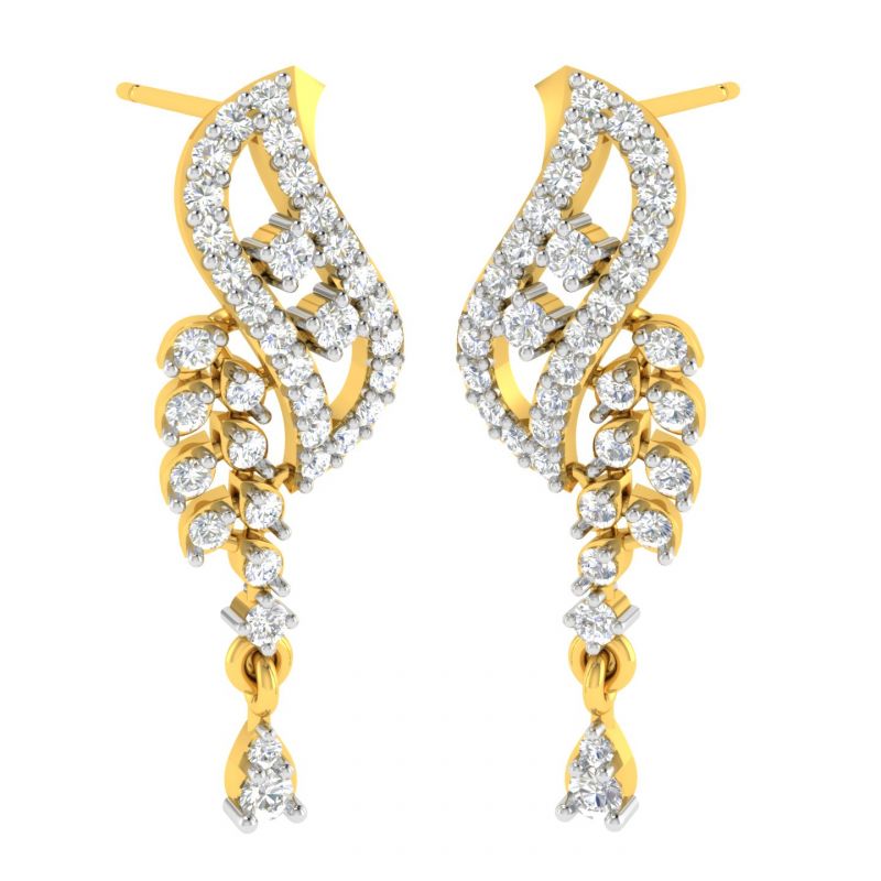Buy Avsar Real Gold And Diamond Namrta Earring (code - Ave329yb) online