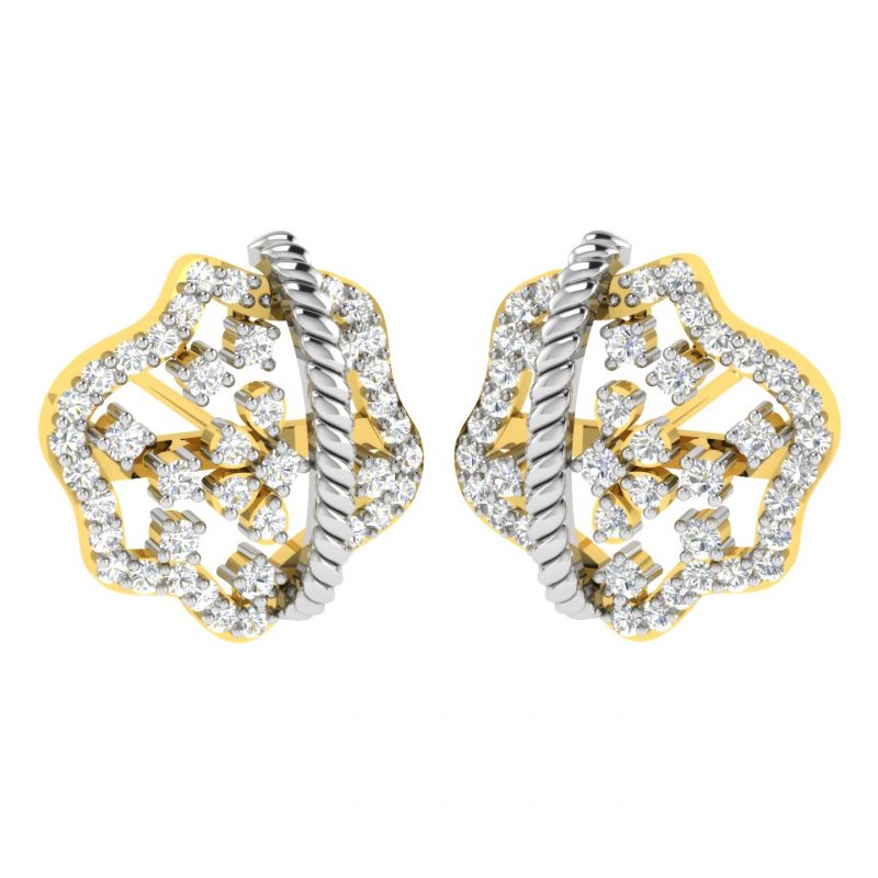 Buy Avsar Real Gold And Diamond Aditi Earring (code - Ave333yb) online