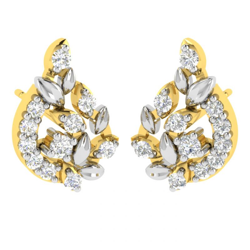 Buy Avsar 18 (750) And Diamond Swati Earring (code - Ave335a) online
