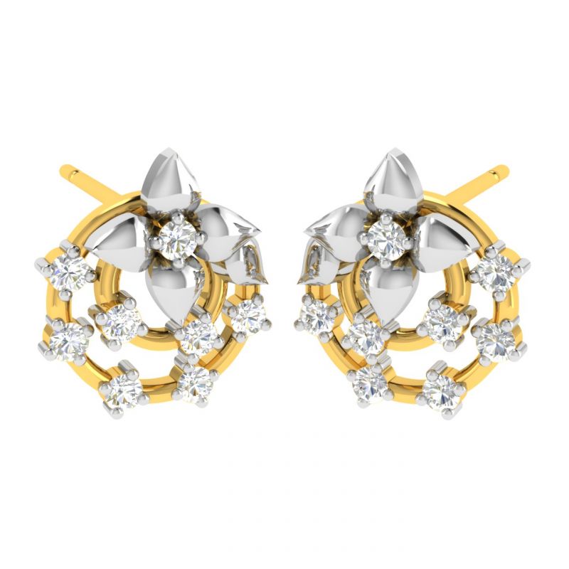 Buy Avsar Real Gold And Diamond Kinjal Earring (code - Ave341yb) online