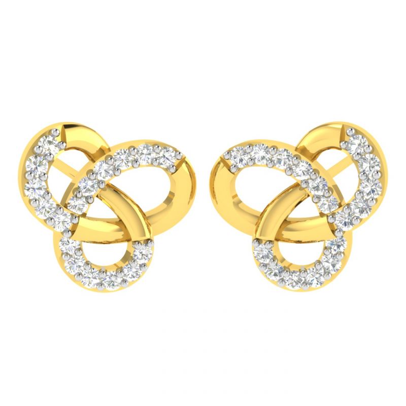 Buy Avsar Real Gold And Diamond Chitra Earring (code - Ave343yb) online