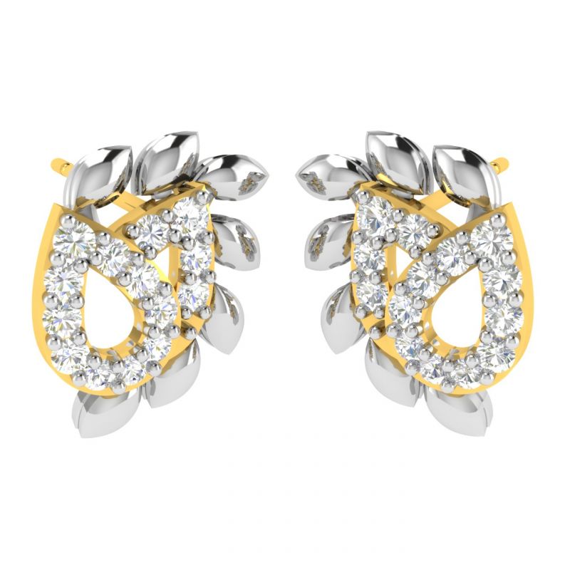 Buy Avsar Real Gold And Diamond Rashmi Earring (code - Ave345yb) online