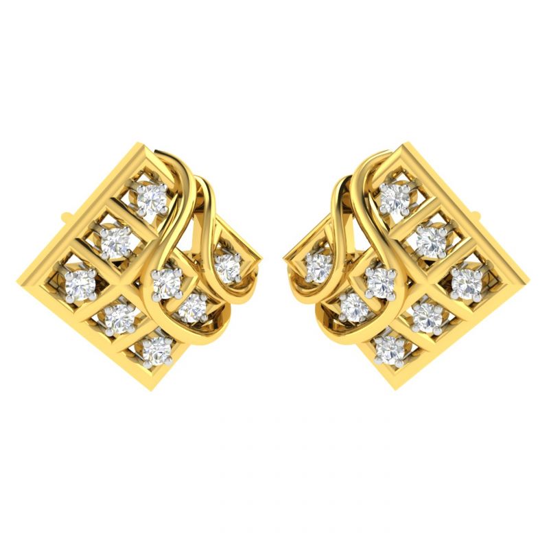 Buy Avsar Real Gold And Diamond Jyoti Earring (code - Ave346yb) online
