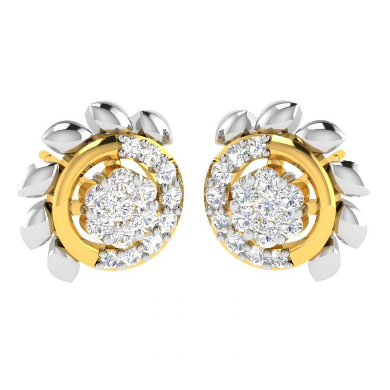 Buy Avsar 18 (750) And Diamond Sadhana Earring (code - Ave347a) online