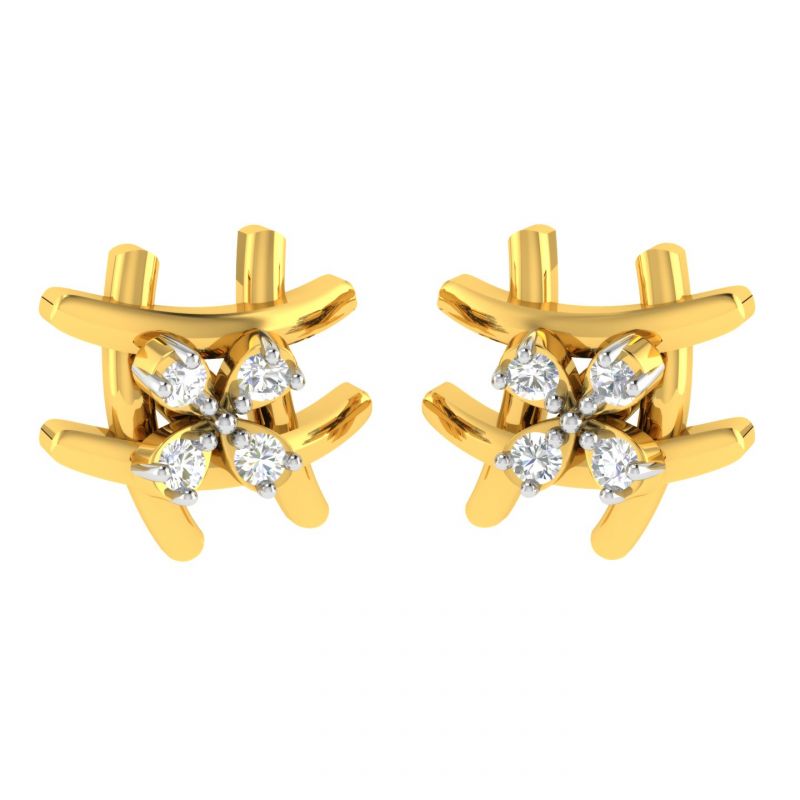 Buy Avsar Real Gold And Diamond Sonali Earring (code - Ave348yb) online