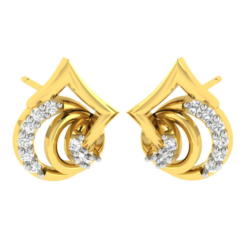 Buy Avsar Real Gold And Diamond Seema Earring (code - Ave352a) online