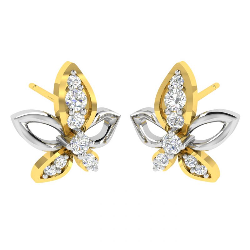 Buy Avsar Real Gold And Diamond Snehal Earring (code - Ave363a) online