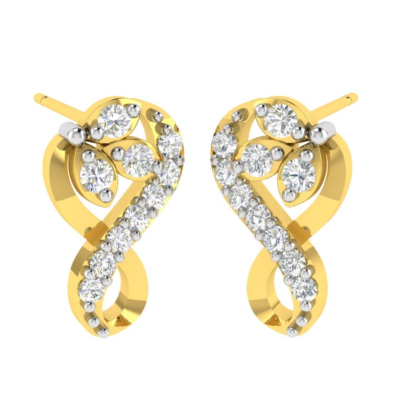 Buy Avsar Real Gold And Diamond Tanavi Earring (code - Ave365a) online
