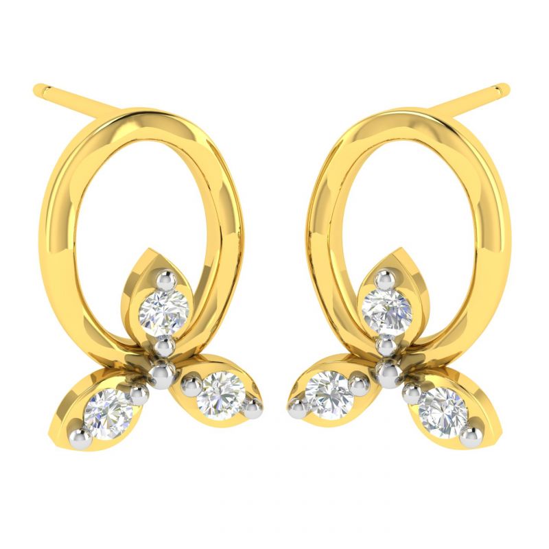 Buy Avsar Real Gold And Diamond Samiksha Earring (code - Ave367a) online