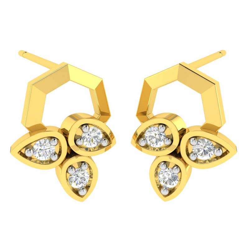 Buy Avsar Real Gold And Diamond Namrta Earring (code - Ave369a) online