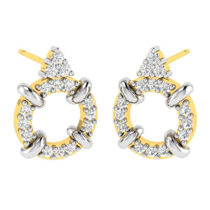 Buy Avsar Real Gold And Diamond Seema Earring (code - Ave372a) online