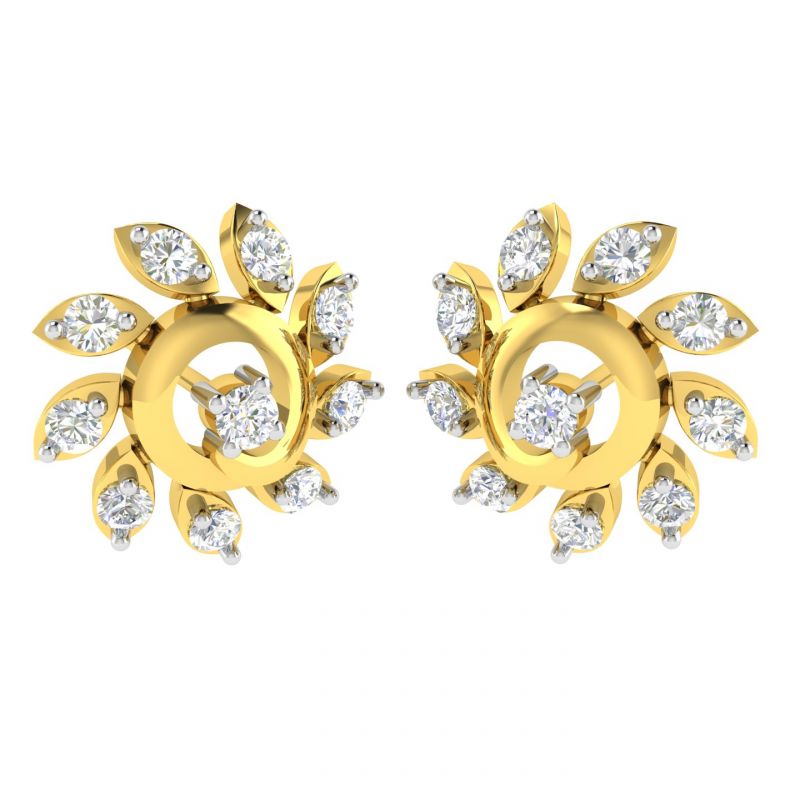 Buy Avsar Real Gold And Diamond Karish Earring (code - Ave374a) online