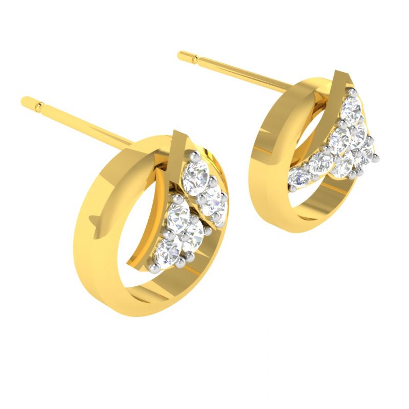 Buy Avsar Real Gold And Diamond Swati Earring (code - Ave375a) online